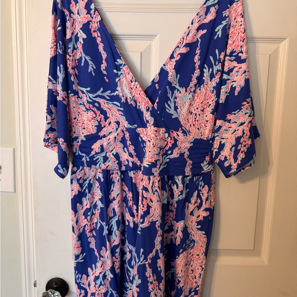 Lilly Pulitzer Blue and Pink Parigi romper dress - Picture 3 of 3